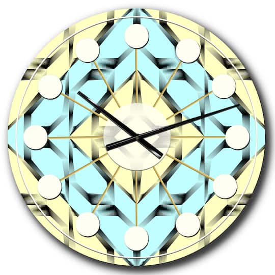 Designart Black & White Fashion Ornament Mid-Century Modern Wall Clock